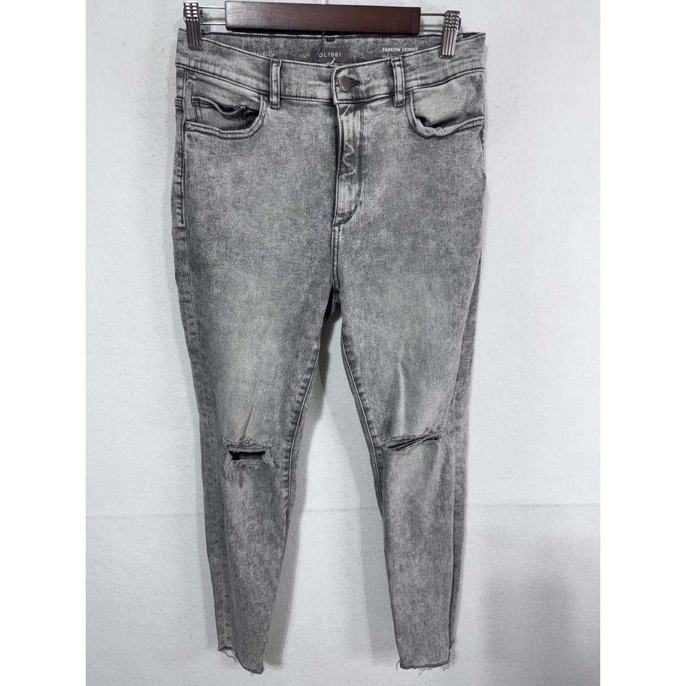 DL1961 Women's 30 Grey Jeans Farrow Skinny‎ High Rise Instasculpt Ankle $299